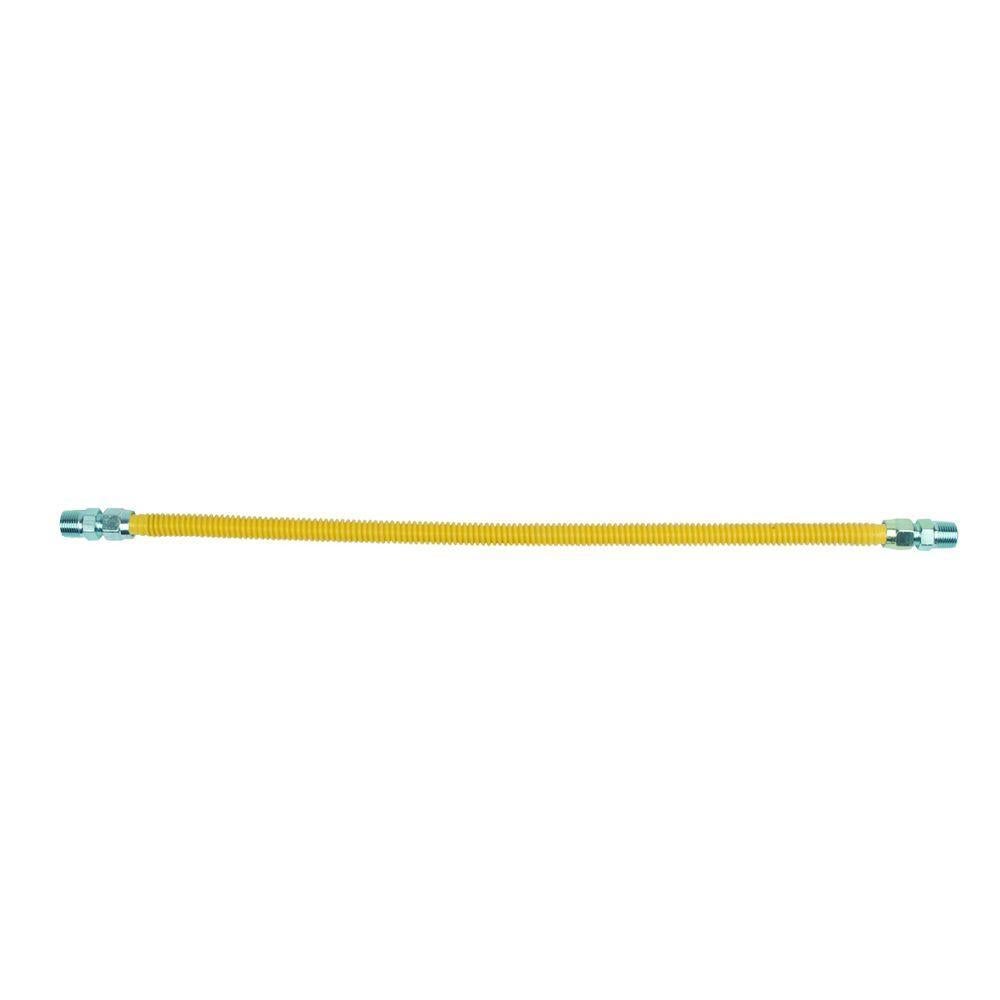 BrassCraft ProCoat Gas Appliance Connector - 1/2" MIP X 24" Stainless Steel With Corrosion Protection