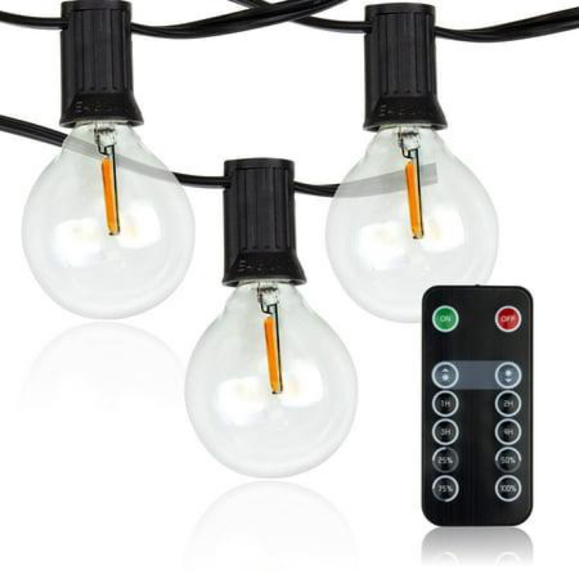 Two ON/OFF sockets with remote control + LED bulb